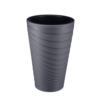 Doniczka okrągła TWISTA 25x37cm 42028 szary