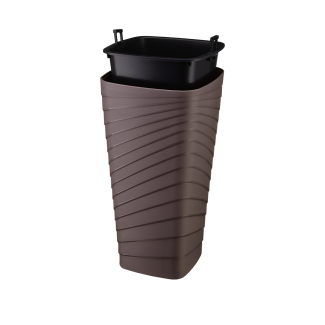 Doniczka kwadratowa TWISTA 30x56cm 42066 brąz