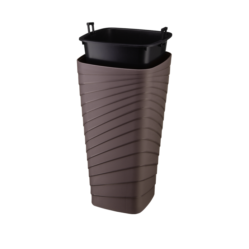 Doniczka kwadratowa TWISTA 30x56cm 42066 brąz