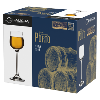 Kieliszki PORTO wódka/likier 60ml 6 sztuk