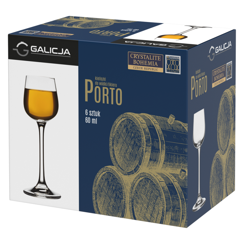 Kieliszki PORTO wódka/likier 60ml 6 sztuk
