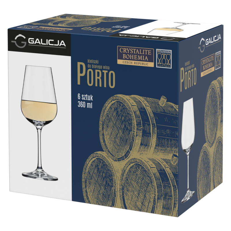 Kieliszki PORTO wino 6 sztuk 360ml