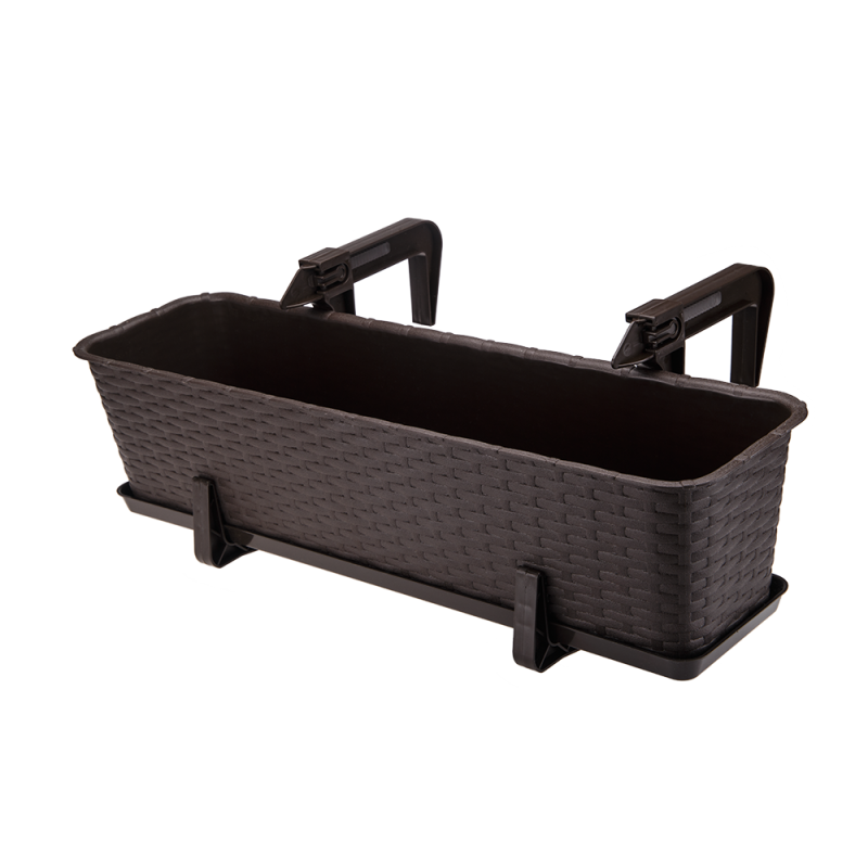 Komplet uchwytów do doniczki balkonowej RATTAN 2 sztuki 23837 brąz