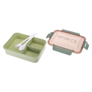 Lunchbox z przegródkami i sztućcami 22,5x16x7cm