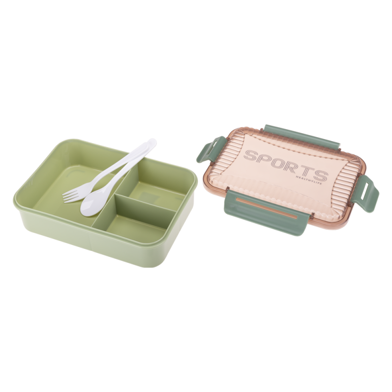 Lunchbox z przegródkami i sztućcami 22,5x16x7cm
