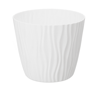 Doniczka z wkładką odprowadzającą wodę SAHARA 14cm biała