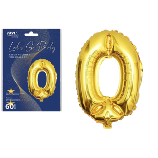 LGP Balon foliowy 60 cm CYFRA 0, 22125 złoty
