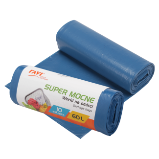 Worki na śmieci SUPER MOCNE 60L 10 sztuk RAVI