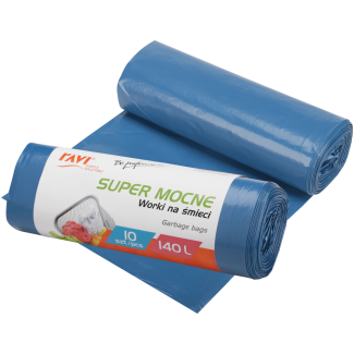 Worki na śmieci SUPER MOCNE 140L 10 sztuk RAVI