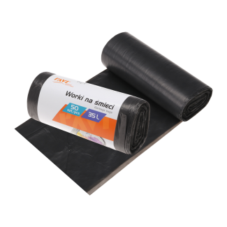 Worki na śmieci 35L czarne 50 sztuk HDPE RAVI