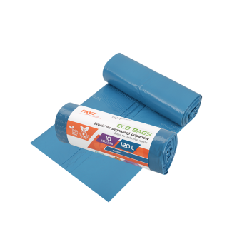 Worki do segregacji odpadów ECO BAGS 120L niebieskie 10 sztuk RAVI