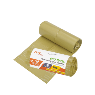 Worki do segregacji odpadów ECO BAGS 120L żółte 10 sztuk RAVI