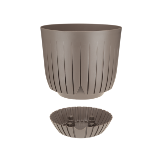 Doniczka z podstawką BRITTA 13cm taupe
