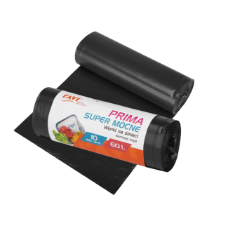 Worki na śmieci Prima 60l LDPE czarne, 10 szt. 10716