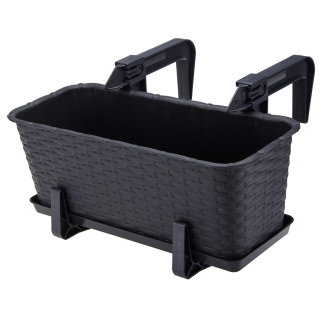Doniczka balkonowa RATTAN 40cm, antracyt - SklepGalicja.pl