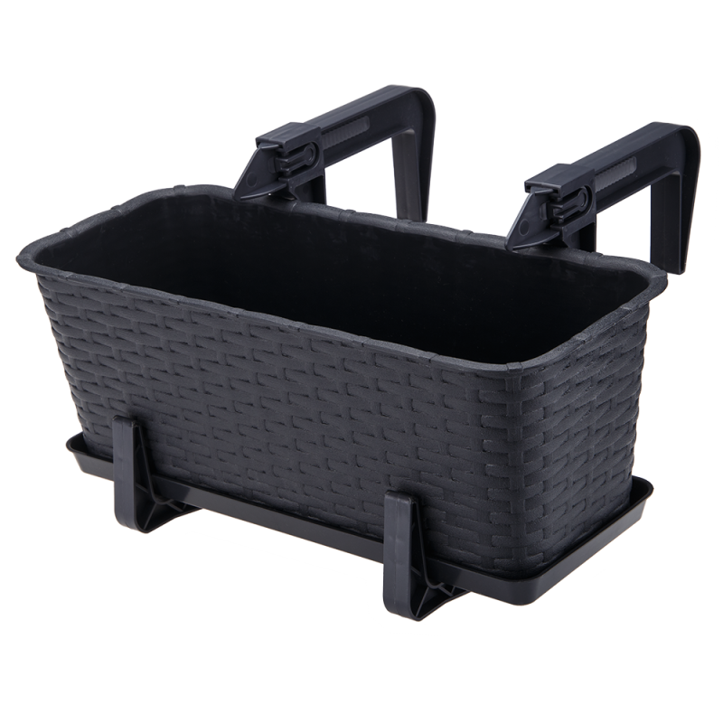 Komplet uchwytów do doniczki balkonowej RATTAN 2 sztuki 23837 antracyt