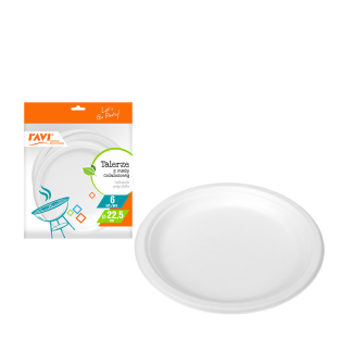 Talerze z masy celulozowej 22,5cm 6 sztuk RAVI