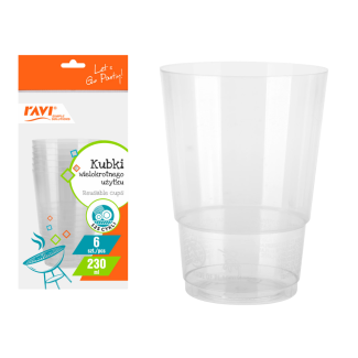 NJ Kubki wielokrotnego użytku 230ml, 6 szt. 50283