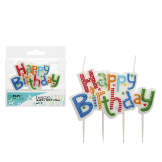 Świeczka HAPPY BIRTHDAY wzór 1 RAVI