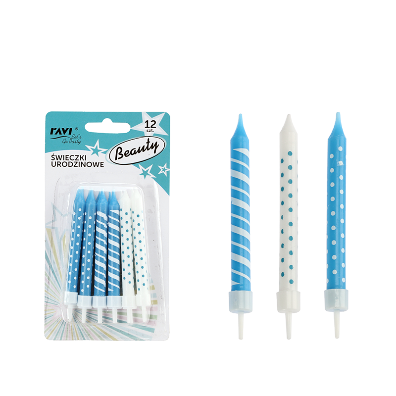 Świeczki urodzinowe BEAUTY 12 sztuk RAVI
