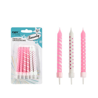 Świeczki urodzinowe BEAUTY 12 sztuk RAVI