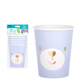 Kubki papierowe Blue Bear 6 sztuk RAVI