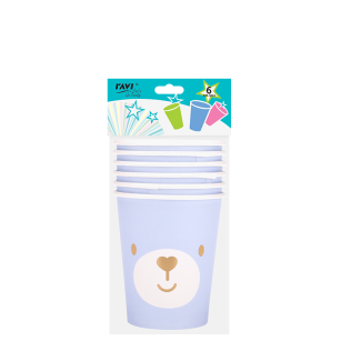 Kubki papierowe Blue Bear 6 sztuk RAVI