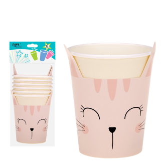 Kubki papierowe Kitty 6 sztuk RAVI