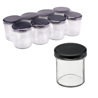 Słoik 350ml prosty + zakrętka 51020 8 sztuk *