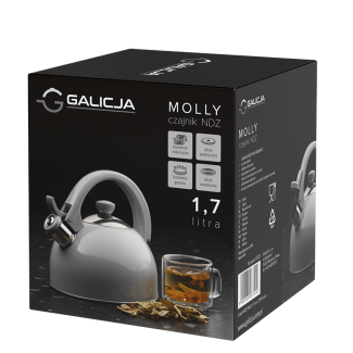 Czajnik nierdzewny na gaz indukcję 1,7L szary Molly sklep Galicja