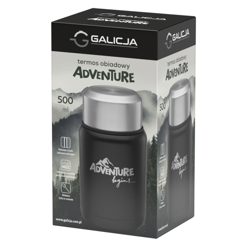 Termos obiadowy ADVENTURE 500ml czarny