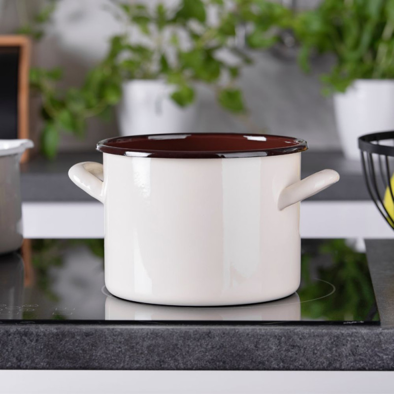 Garnek emaliowany gładki GORDON 16cm/2,4l 29301 szary