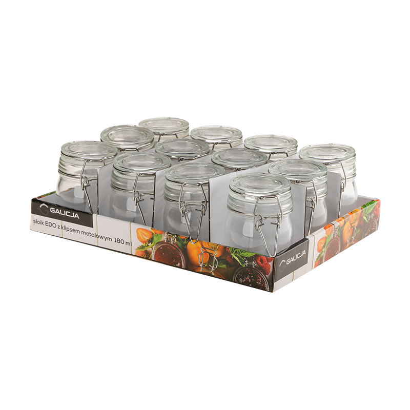 Słoik z klipsem metalowym EDO 180ml