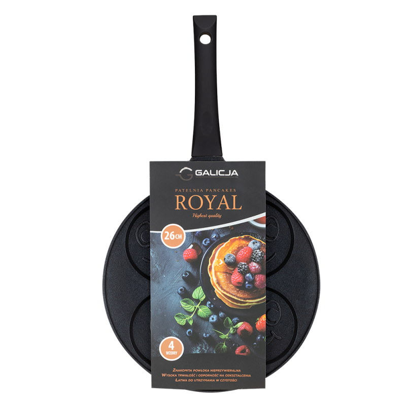 Patelnia pancakes 4 buźki ROYAL 26cm