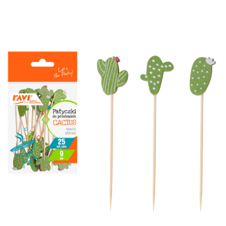 Patyczki do przekąsek CACTUS 25 sztuk 9cm RAVI
