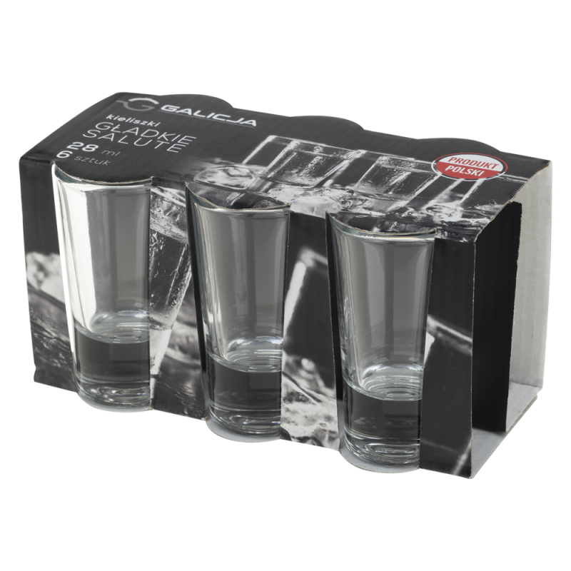 Kieliszki gładkie SALUTE 28ml 6 sztuk