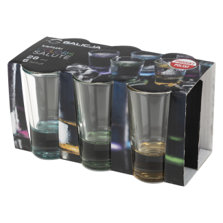 Kieliszki gładkie COLORS SALUTE 28ml 6 sztuk