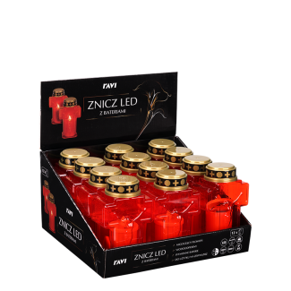 Świeca LED z efektem płomienia 2.5x15cm z bateriami 90252