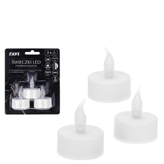 Świeczki LED z bateriami tealight 3szt 3,8cm 90269