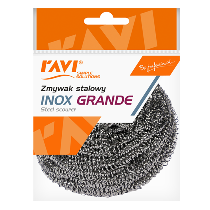 Zmywak stalowy INOX, Grande 1szt. RAVI