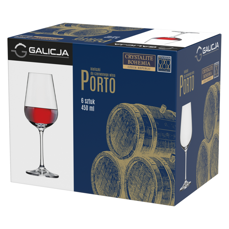 Komplet kieliszków PORTO wino 450ml 6 sztuk 20988